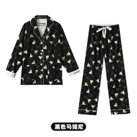 100% Cotton Pajamas for Women Loose Cartoon Long Sleeve Pants Loungewear Women 2 Piece Set Pj Women Outfit Sleepwear Set Pijamas - Image 4
