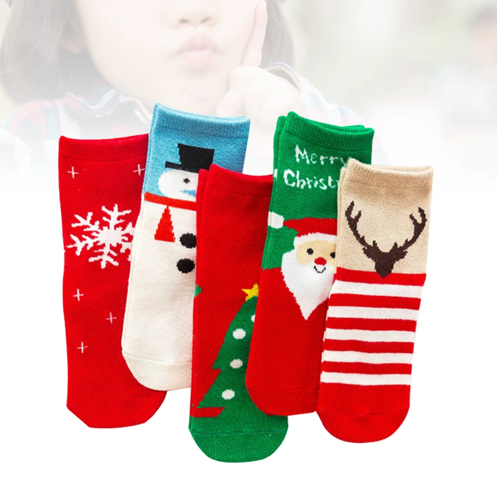 

5 Pair Gifts for Stocking Stuffers Christmas Warm Socks Hairy Kids Winter Vacation