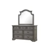 5-Piece Rustic Gray Wood Queen Bedroom Set - Traditional Style 5