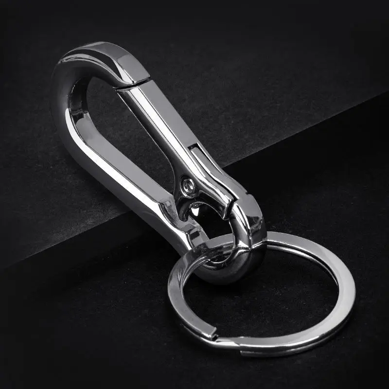 Sa4fbfa3d391d4e8cabc3436e93f00b2ai 5Pcs Gourd Buckle Keychains Climbing Hook Stainless Steel Car Strong Carabiner Shape Keychain Accessories Metal Key Chain Ring Mallzona