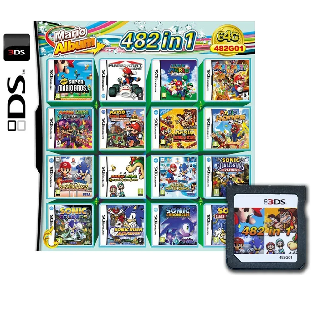 Compilation DS NDS 3DS 3DS NDSL Game Cartridge Card Video Game Handheld Player R4 card 4300 in 1