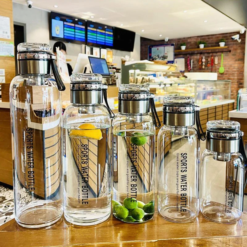 Borosilicate Glass Water Bottle With Glass Lid For Hot Cold Drinks Tea Infuser Tumbler With Strainer Transparent Drink Bottle 13 Borosilicate Glass Water Bottle With Glass Lid For Hot Cold Drinks Tea Infuser Tumbler With Strainer Transparent Drink Bottle