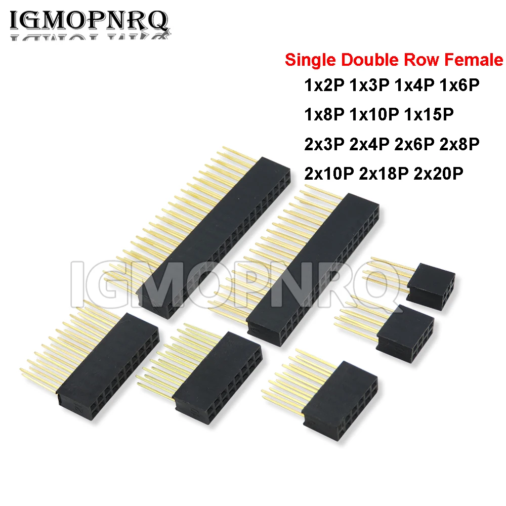 10Pcs 2~20Pin Pitch 2.54Mm Double Row Female Long Pin 11Mm Pcb Board Header Socket Connector For Arduino For Raspberry Pi