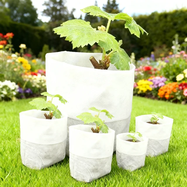 25 - 100PC Biodegradable Seedling Bags Non - Woven Breathable Grow Bags for Vegetable Flower Garden Nursery Hot Sale
