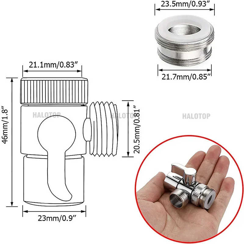M22/M24 Faucet Adapter Switch Kitchen Sink Splitter Diverter Valve Water Tap Connector for Toilet Bidet Shower Bathroom Kitchen