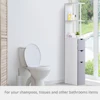 HOMCOM 54" Tall Bathroom Storage Cabinet, Freestanding Linen Tower With 2-Tier Shelf And Drawers, Narrow Side Floor Organizer, W 5