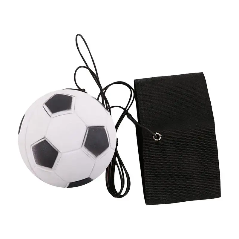 Wrist Return Ball Portable High Elasticity Tear-Resistant Football Shape Bouncy Ball Wristband Toy Indoor Supply