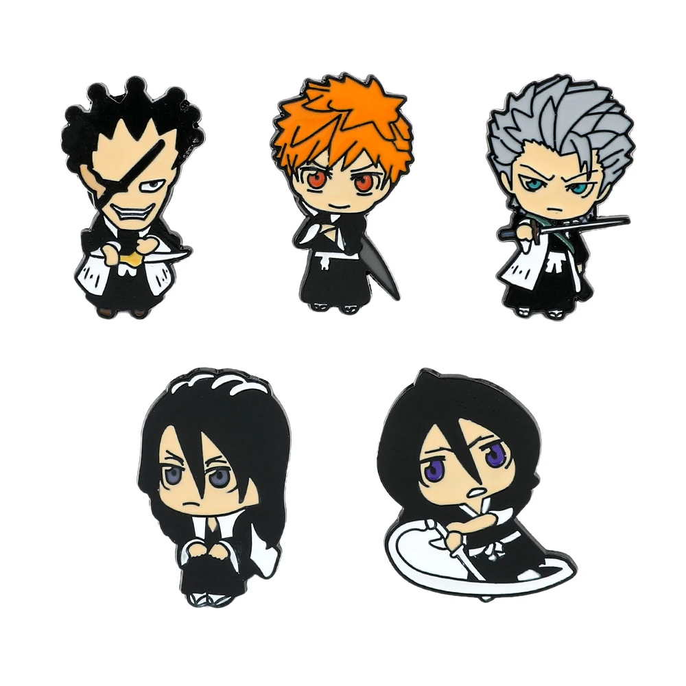 

Anime Bleach Brooch Cartoon Figure Kurosaki Ichigo Zaraki Kenpachi Metal Badge Enamel Pin Jacket Jeans Lapel Pin Accessories