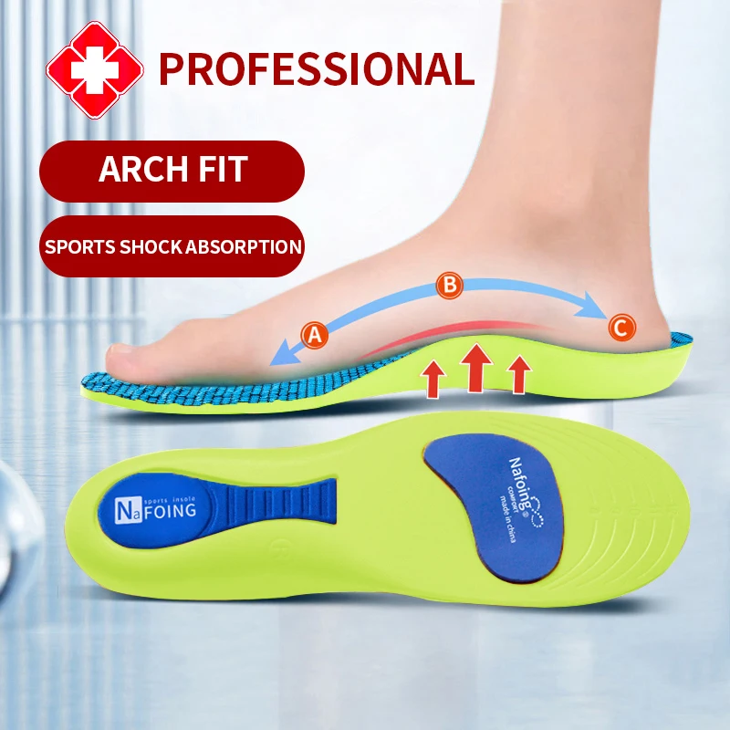 Orthopedic Insoles for Feet Sport Shock-absorbing Insole for Shoes Arch Support Plantar Fasciitis Templates Pads Men Women Sole 1