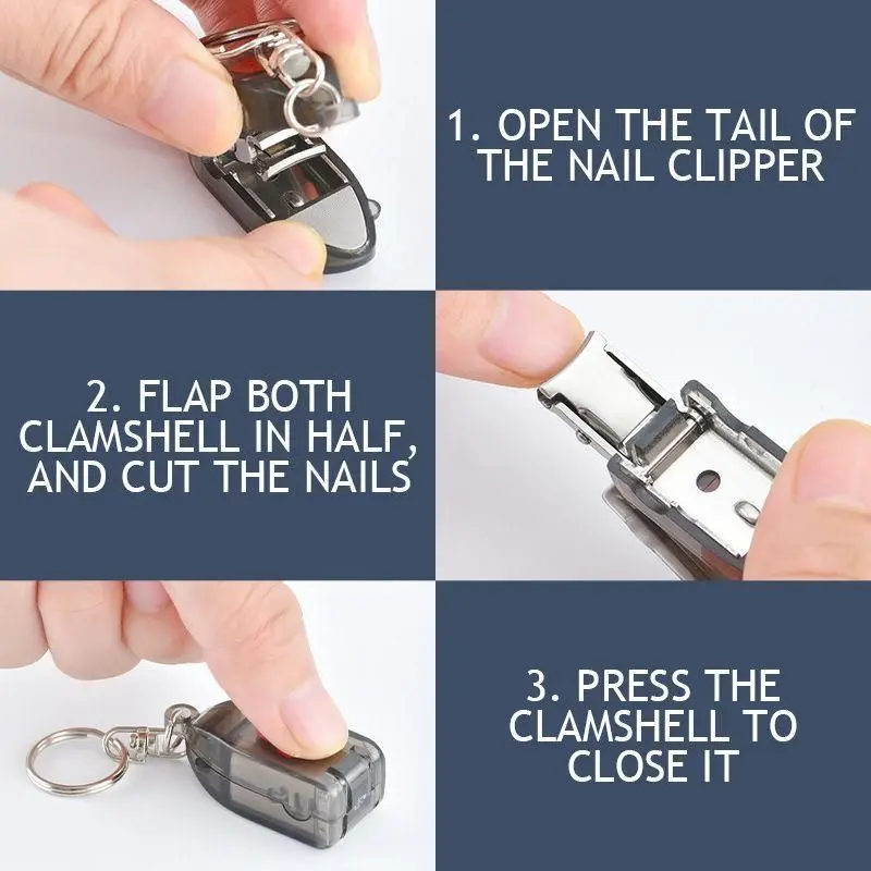Mini Folded Nail Clipper Wide Jaw Opening Manicure Fingernail Cutter Thick Hard Ingrown Toenail Scissors Outdoor Camp Multi Tool