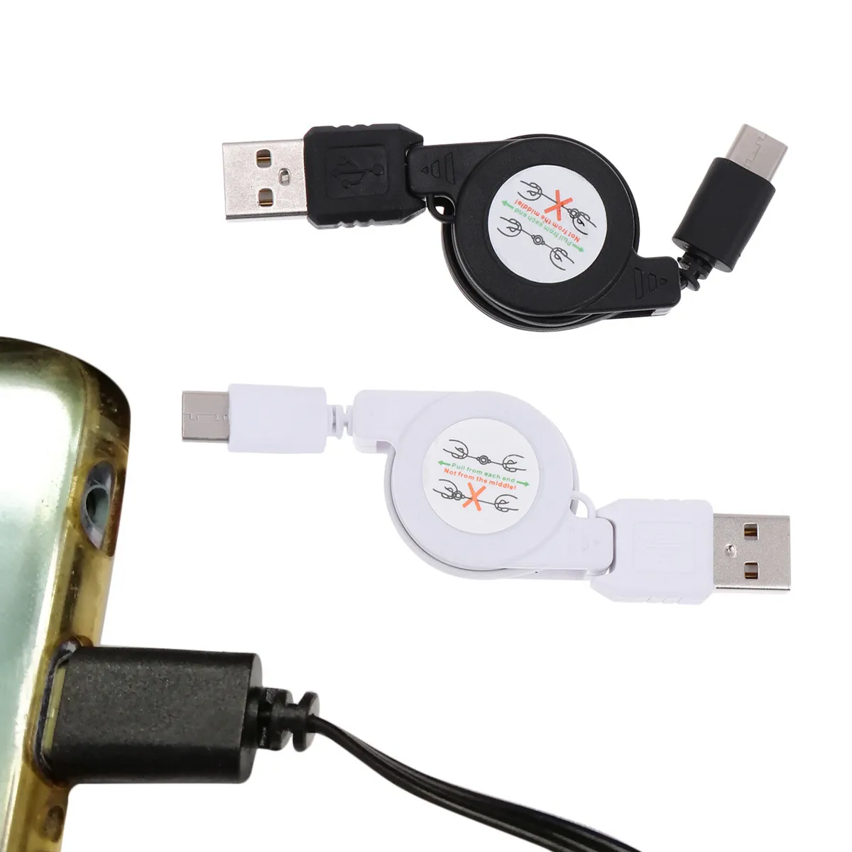 USB 3.1 휴대용 접이식 Type-C 충전 케이블 고속 충전기 코드 데이터 동기화 케이블 안드로이드 폰과 호환 가능