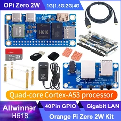 Orange Pi Zero 2Wย 2GB 4GBย 1GB 1.5GB Allwinner H618 Quad-core Cortex-A53 Mini PC Support Wi-Fi5 + BT5.0 Single Board Pi Zero 2W