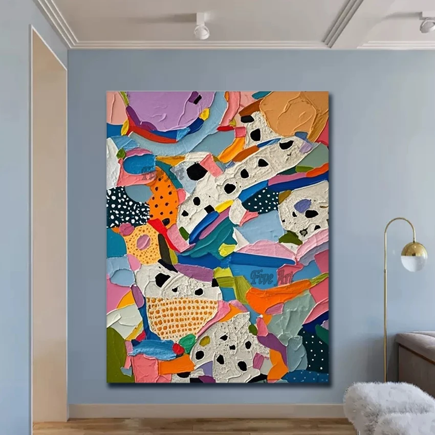 Colourful Newest Hand Painted Modern Abstract Acrylic Oil Painting No Frame 100% Handmade Kids Room Pictures Home Interior Decor Colourful Newest Hand Painted Modern Abstract Acrylic Oil Painting No Frame 100% Handmade Kids Room Pictures Home Interior Decor