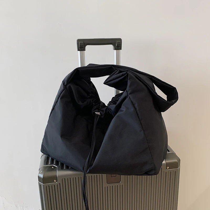 everyone nylon big shoulder bag BLACK Casual Nylon Shoulder Bag