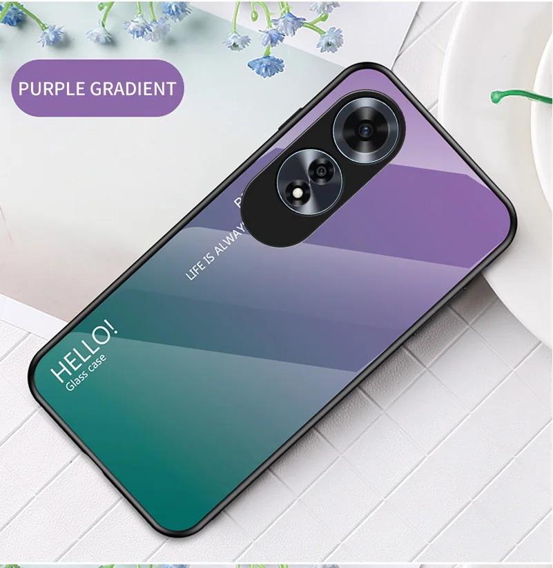 Gradient Tempered Glass Glossy Back Cover