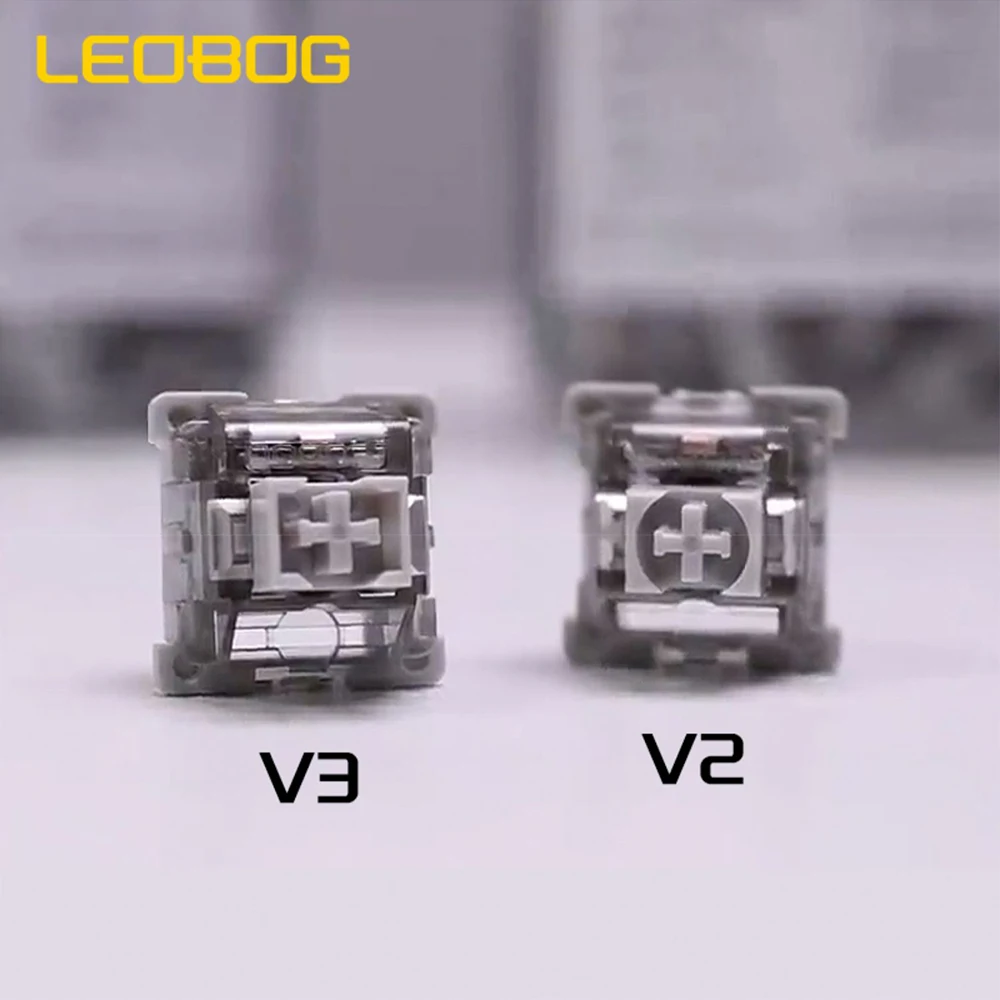 Leobog-interruptor Teclado Mecânico Interruptores Lineares Cinza Custom 3pin Teclado Gaming Faça Você Mesmo mx Rgb Hot-swap Switch v3 - Imagem 5