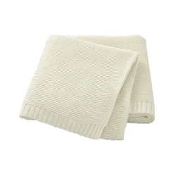 Personalized Embroidered Soft Cotton Baby Blanket - Ideal Newborn Gift - Personalized Name (Beige)