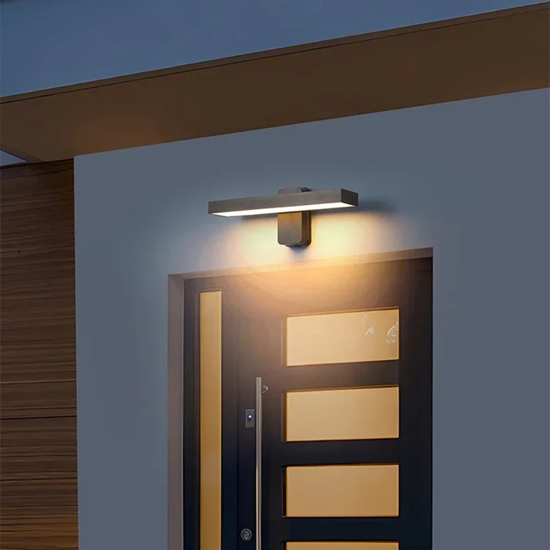 Led Wall Lamp Outdoor Waterproof Villa Entrance Fixture Courtyard Living Room Home Decorative Long Strip Aluminium Wall Lights