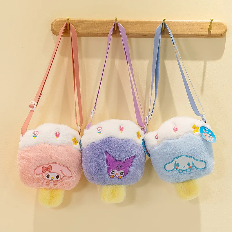 

Sanrio Kawaii My Melody Cinnamoroll, мороженое, зимняя новая Индивидуальная сумка-мессенджер для девушек, сумка через плечо для мобильного телефона