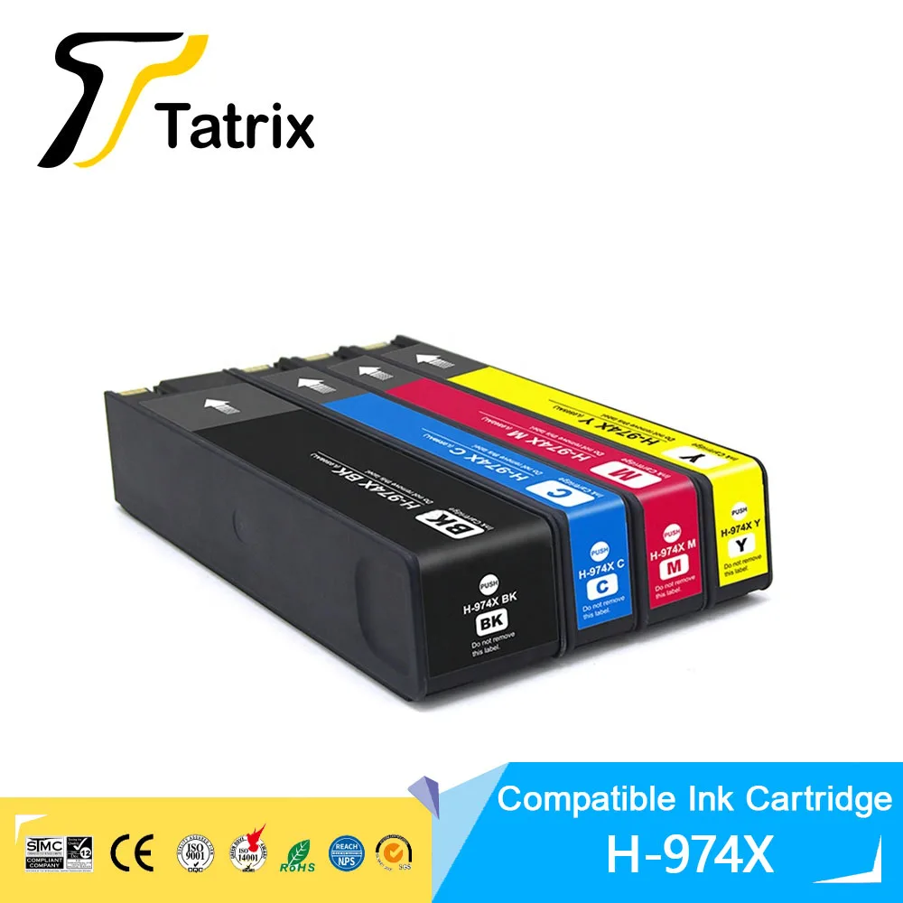 

Tatrix 974 974X compatible ink cartridge Premium Color Ink Cartridge HP 974X for HP PageWide 352dw/377dw/452dw/477dw/552dw/577dw