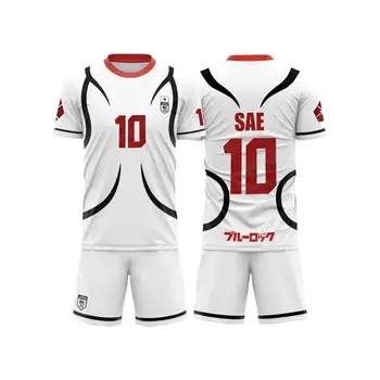 Blue Lock Japan U20 White Cartoon Anime Cosplay Men Suits Jersey Summer Children Short Sleeve Set Fashion Women Sports Sets