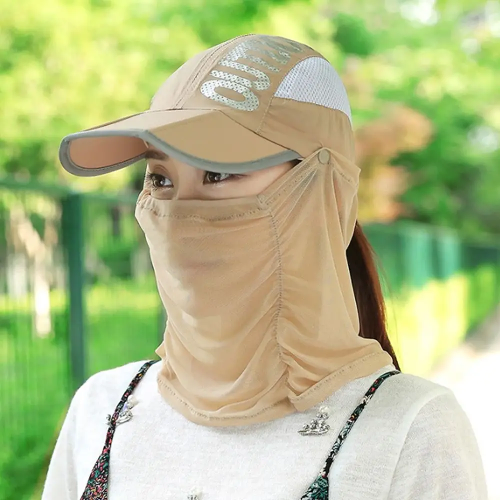 Summer Women Sunshade Sun Hat UV Protection Wide Brim Shade Hat Detachable Breathable Neck Face Baseball Cap Visor baseball cap,sun hat