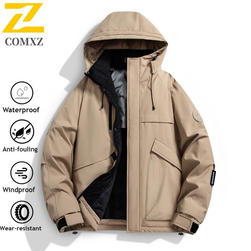 Men's Graphene Winter Jacket  Lined Thick Warm Coat Waterproof Windbreaker Multi-Pocket Workwear Hiking Camping Outdoor Jackets