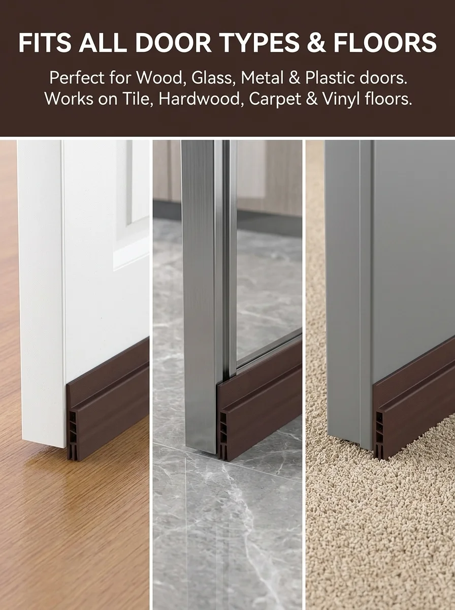 Self-Adhesive Door Seal Strip for Soundproofing and Draft Prevention