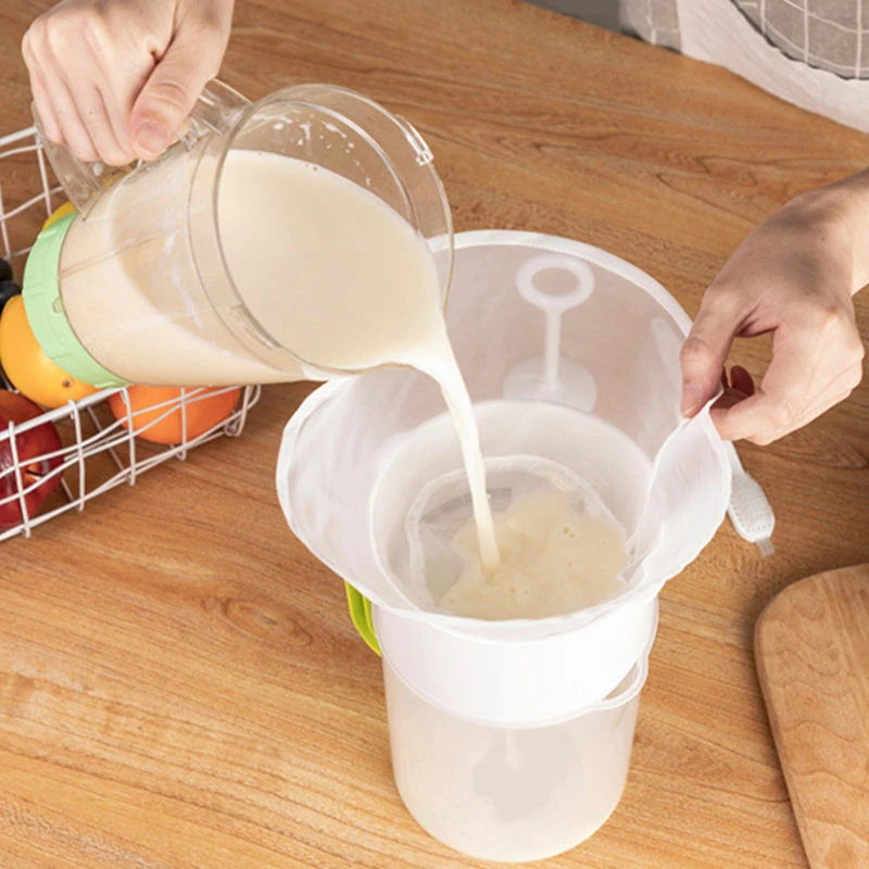 

1PC 21/25/30cm Soy Milk Filter Net Bag Nylon Liquid Filter Net Bag For Milk Coffee Wine Reusable Squeeze Mesh Kitchen Tool