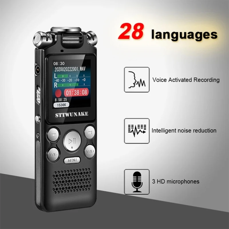 

Mini Voice Activated Professional Digital Audio Voice Recorder 8-32GB HD Noise Cancelling Recording PCM Support OTG MP3 Player