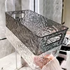 1PCS High Beauty Cosmetics Sorting And Storage Basket With Light Luxury Glacier Pattern Stackable Storage Boxes 3