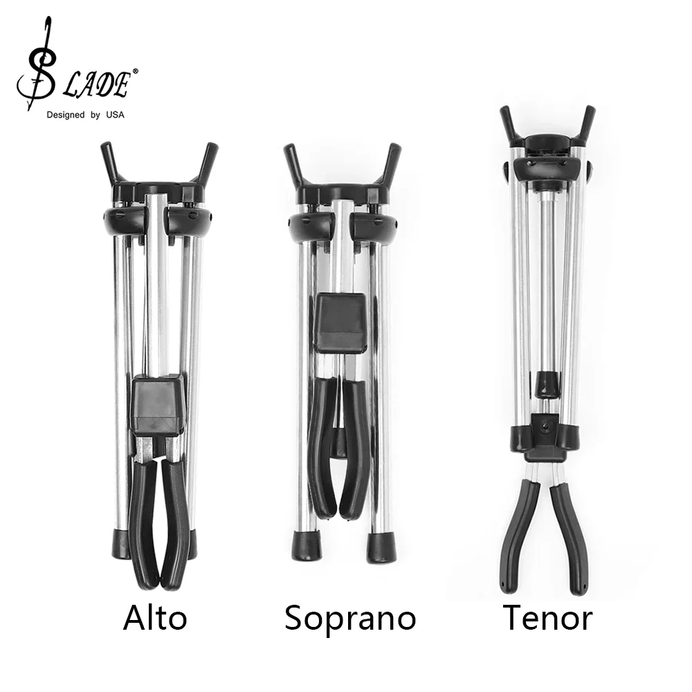 Saxophone Stand SLADE Foldable Portable Alto Tenor Soprano Saxophone Stand Sax Tripod Holder Bracket Saxophone Woodwind Instrument Accessories
