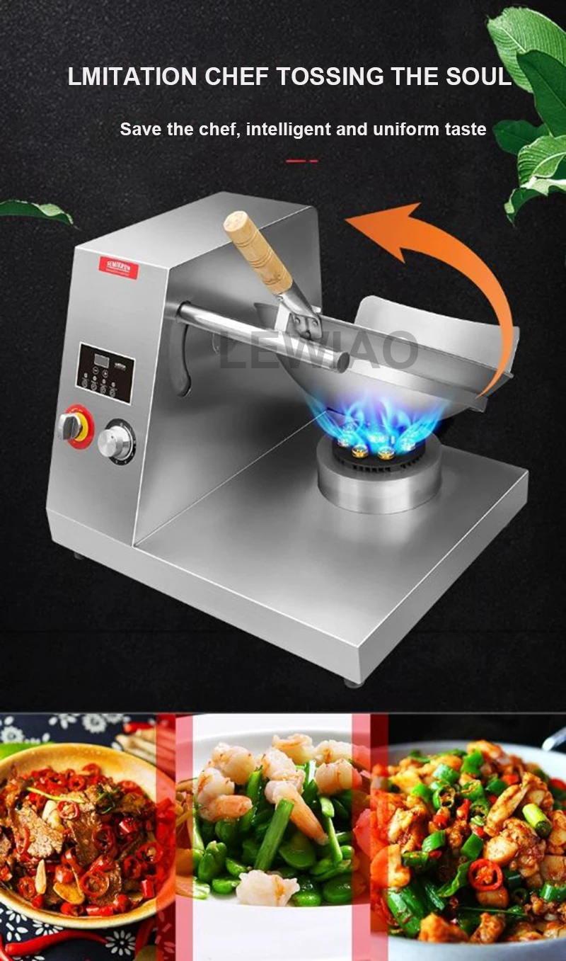 Description Picture 6 of itemCommercial Automatic Drum Cooking Machine Lntelligent Wok Cooking Robot Fried Rice Dishes Maker Gas or Electric Stir Cooker