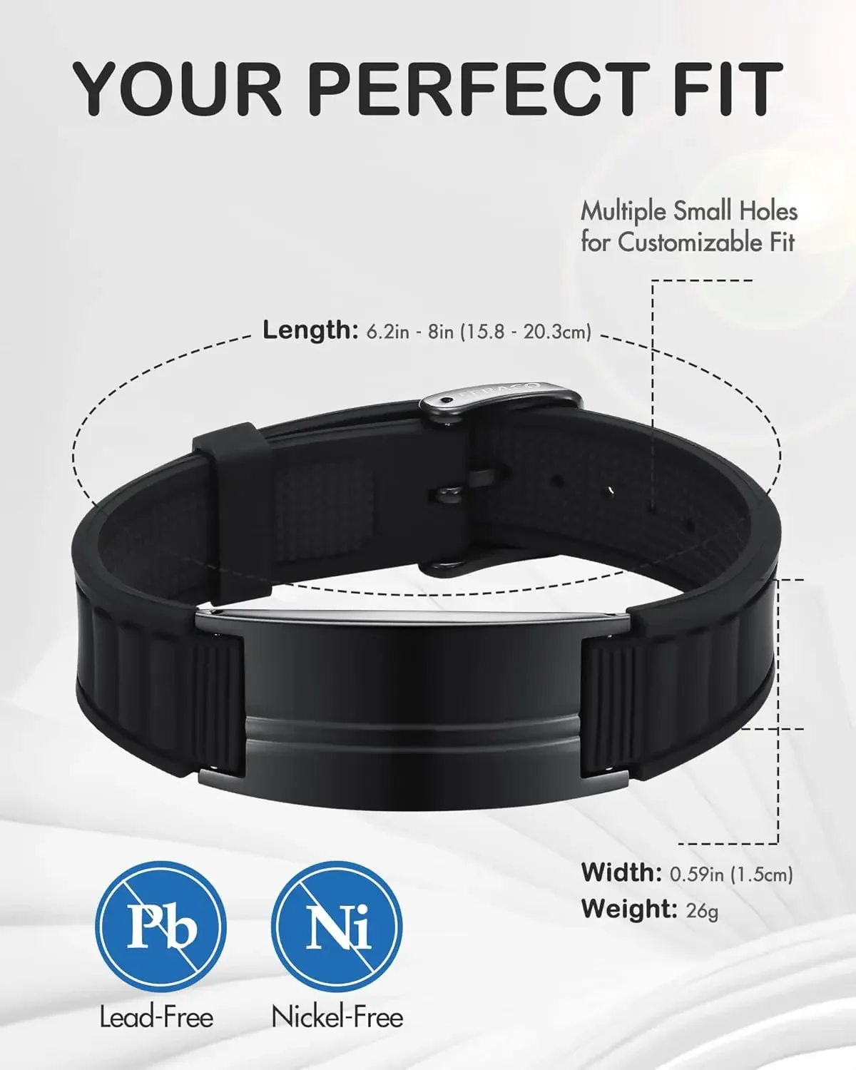 سوار معصم تيتانيوم سيليكون ARADOO