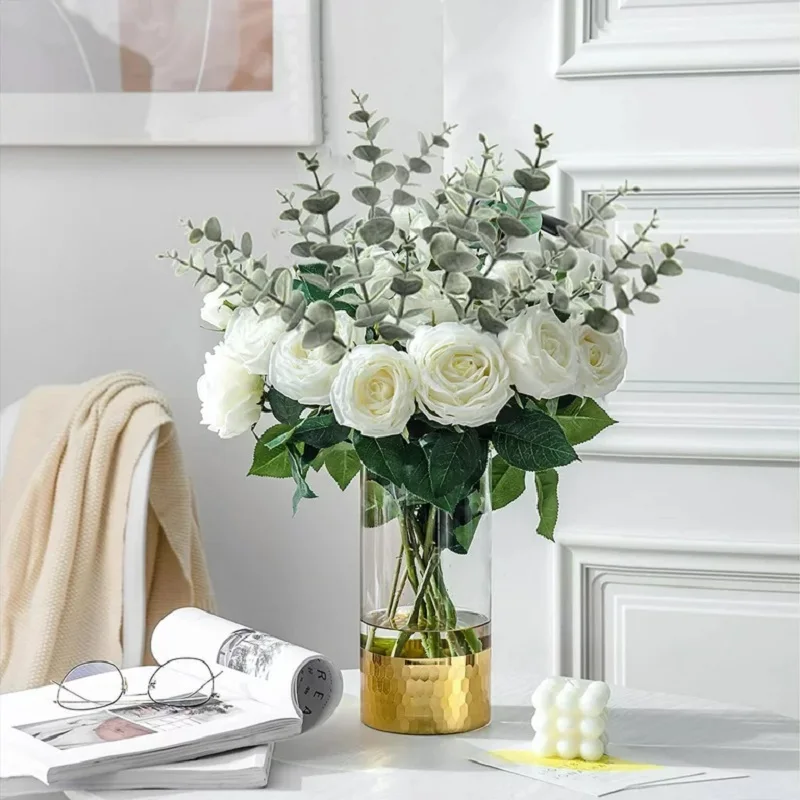 

Artificial Eucalyptus Leaves Stems Faux Greenery Fake Plant Branches for Floral Arrangement Vase Wedding Bouquets Centerpiece