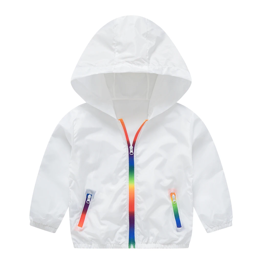 Rainbow Zipper Coats For Toddler Girls