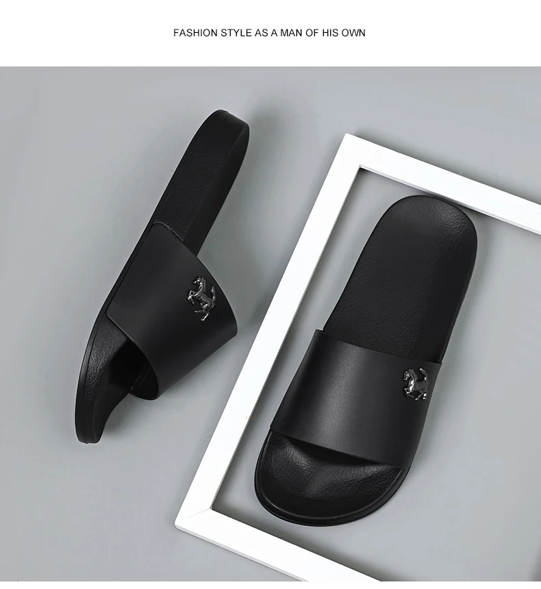 Herren-Slide-Sandalen, weich, bequem, rutschfest, für drinnen und draußen, Badezimmer, Strandschuhe, schnell trocknend, EVA-Plattform, leicht – Detail 10
