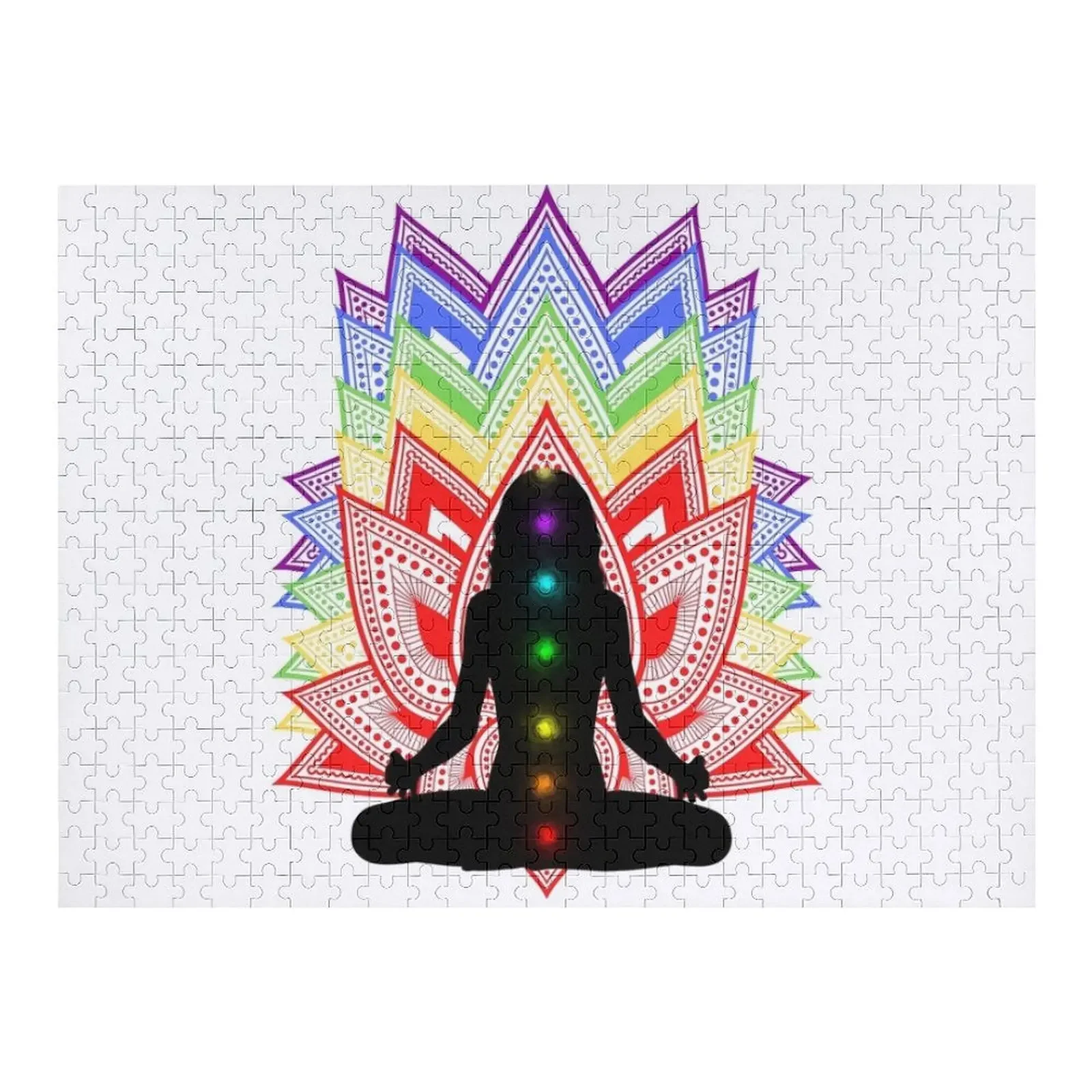 

Colourful healing Chakras design Jigsaw Puzzle Custom With Photo Woodens For Adults Puzzle