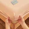 100% Cotton Soft Fitted Sheet with Elastic Bands Non Slip Adjustable Mattress Cover for Double King Queen Bed 90x200 150x200 180 2