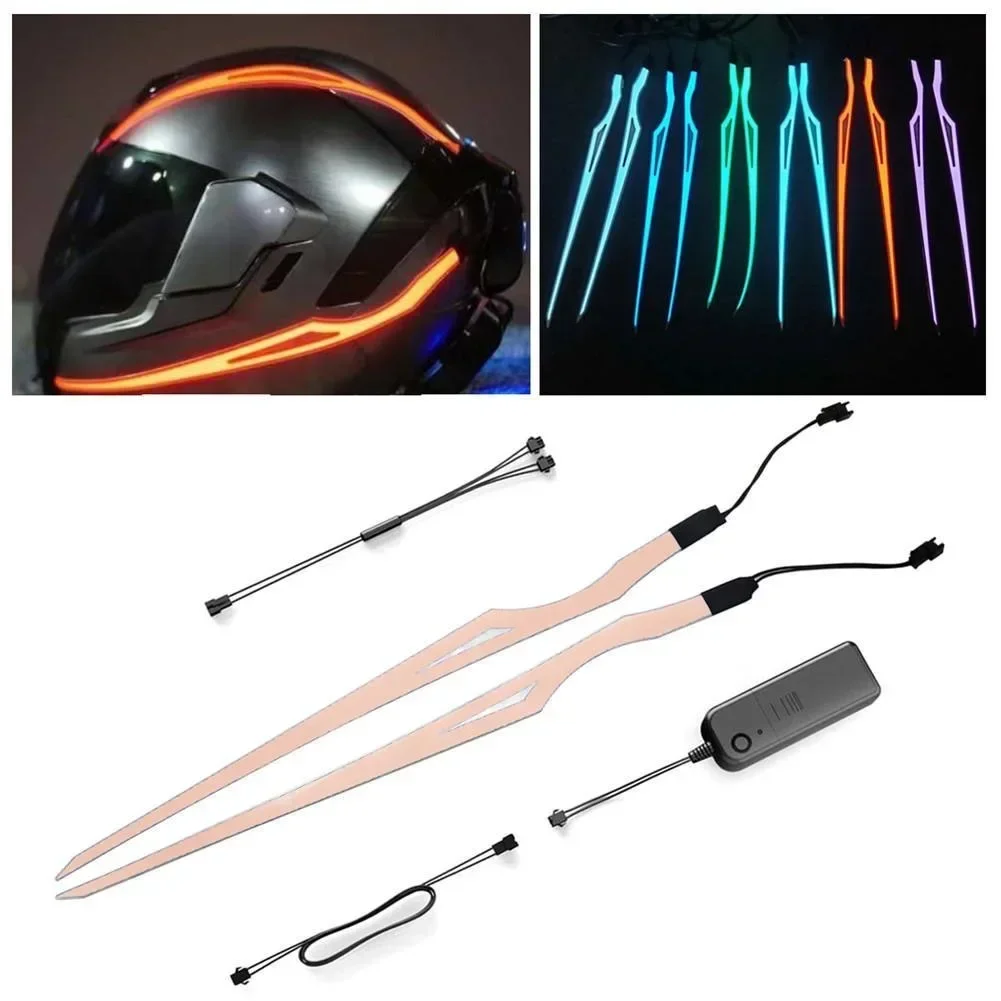Motorcycle Helmet Light Strip LED EL Cold Light Night Riding Signal Luminous Modified Sticker Waterproof