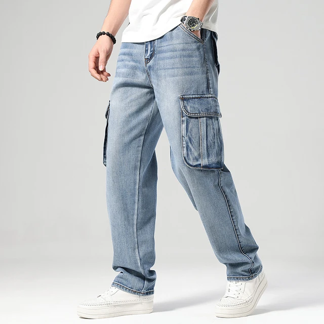 Baggy Jeans Cargo Pants Men, Baggy Jeans Plus Size Men