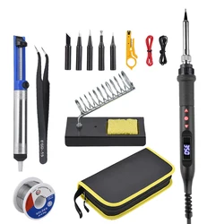 80W Digital Soldering Iron Kit with Adjustable Temperature and LCD Display - EU (908U KIT3)