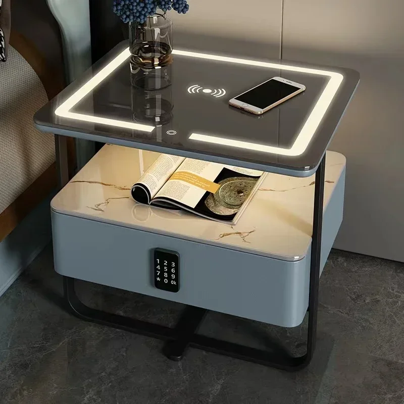 Ricarica Smart Comodini Storage Coffee Comodini Nordici Piccolo Trucco Stretto Comodini Mobili Per Biblioteche Hy50Bt