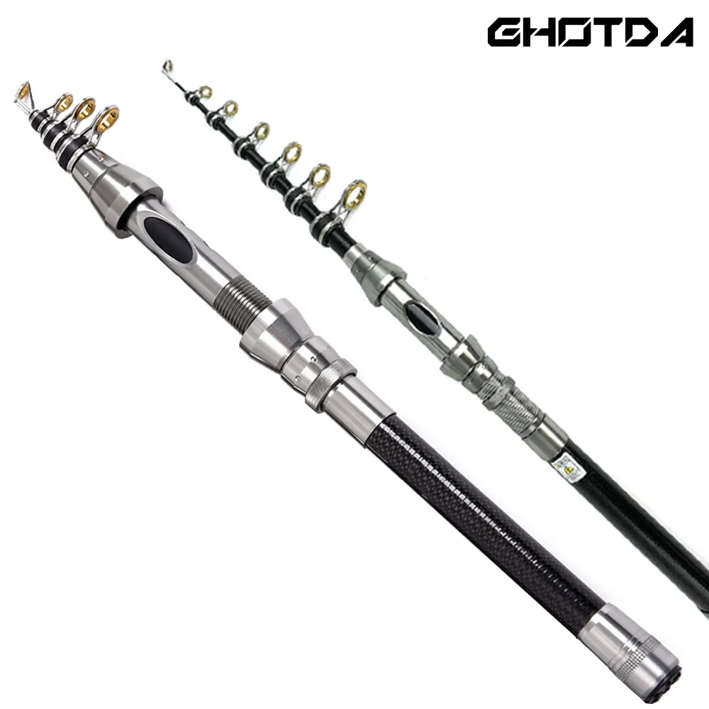 

Телескопическая удочка из углеродного волокна, рыболовные аксессуары для ловли карпа, удочка для заброса приманки, сверхтвердая Удочка 1,5/1,8/2,1/2,4 м