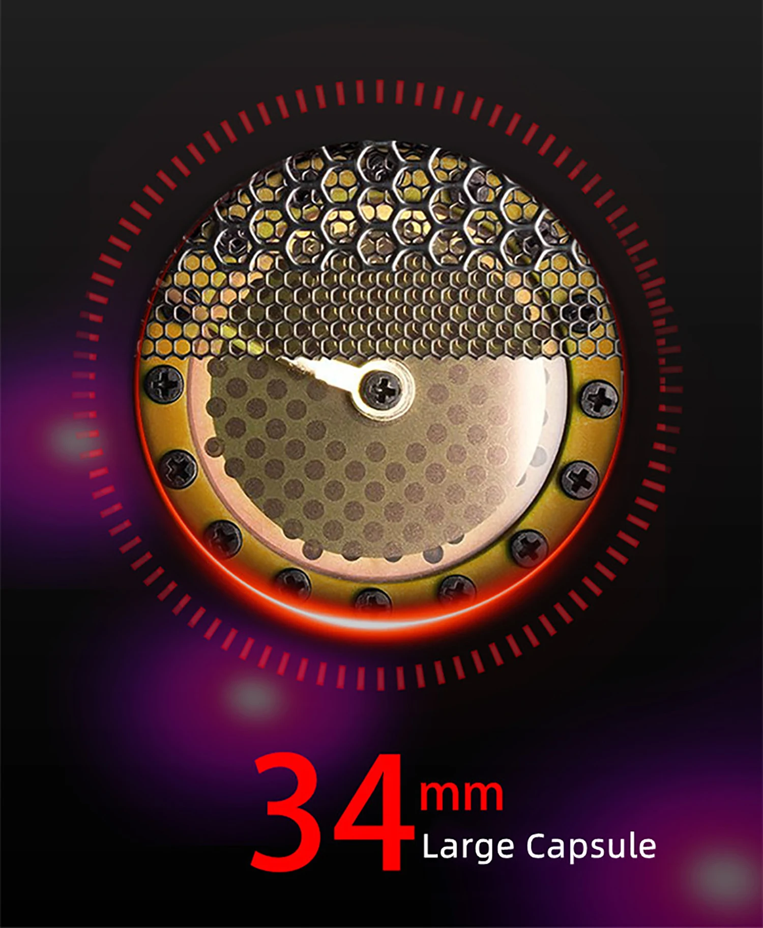 GAM-F34 High Quality 34-core Condenser Microphone Cardioid Large Diaphragm Condenser Microphone Live Recording