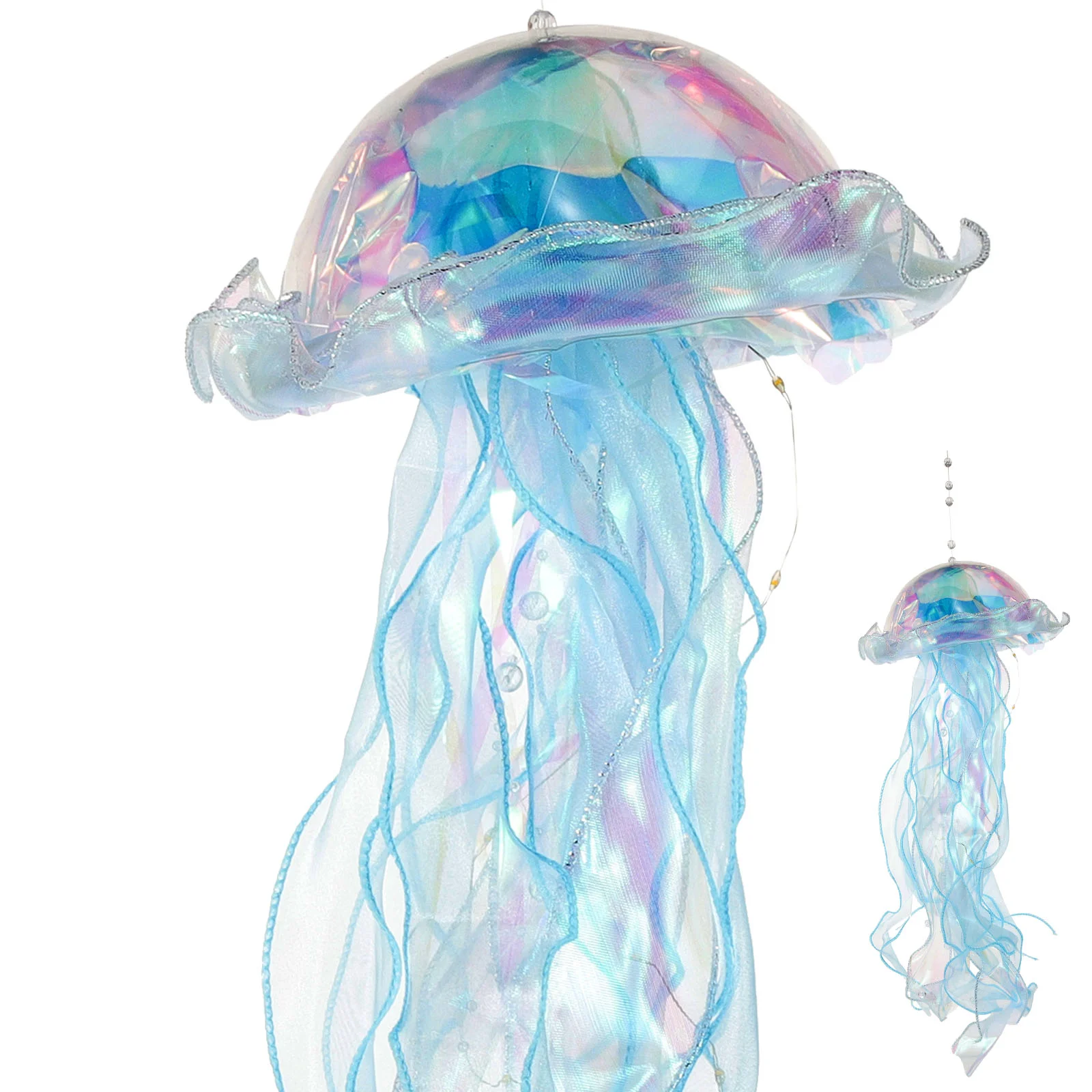 

Jellyfish Light Night Lamp Lantern Hanging Nautical Decor Decorations Ocean Girls Room Lighting Style Up Aquarium Ornament