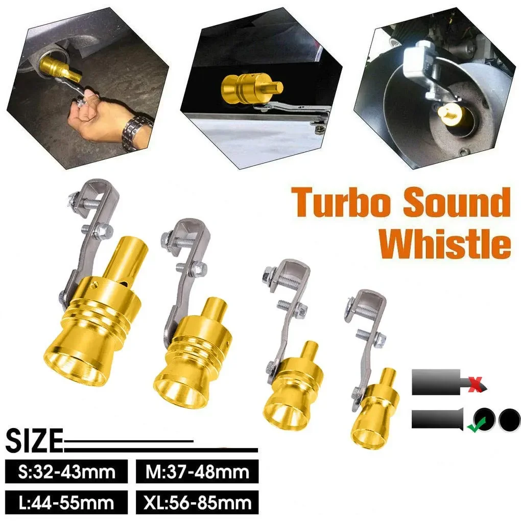 Car Turbo Whistle Exhaust Muffler Tip Pipe Valve Kit Simulator Whistler Car Styling Tunning Motorbike Car Exhaust Fake Turbo Whistle Pipe Sound Muffler Blow Off Valve Universal