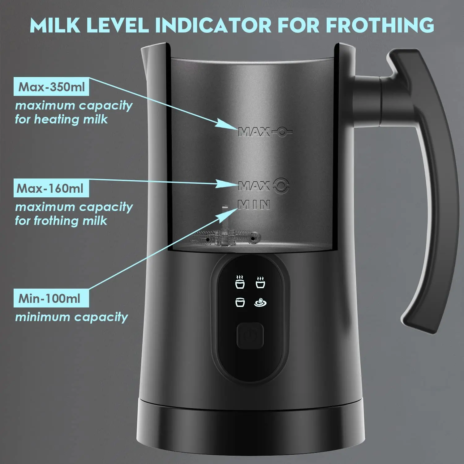 nautor KITCHB07DNR5WYH Milk Frother, Electric Milk Frother with