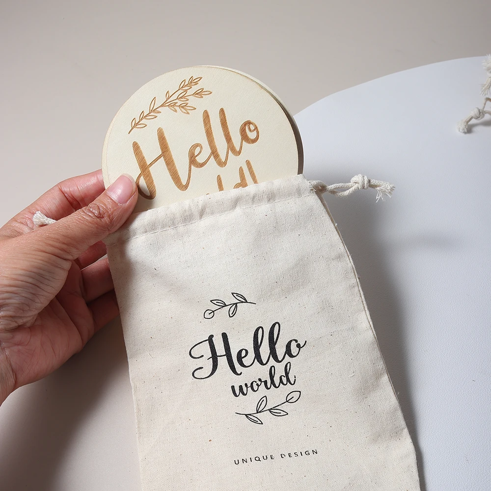 5pcs bags set and baby milestone set wooden engraving milestone hello ...