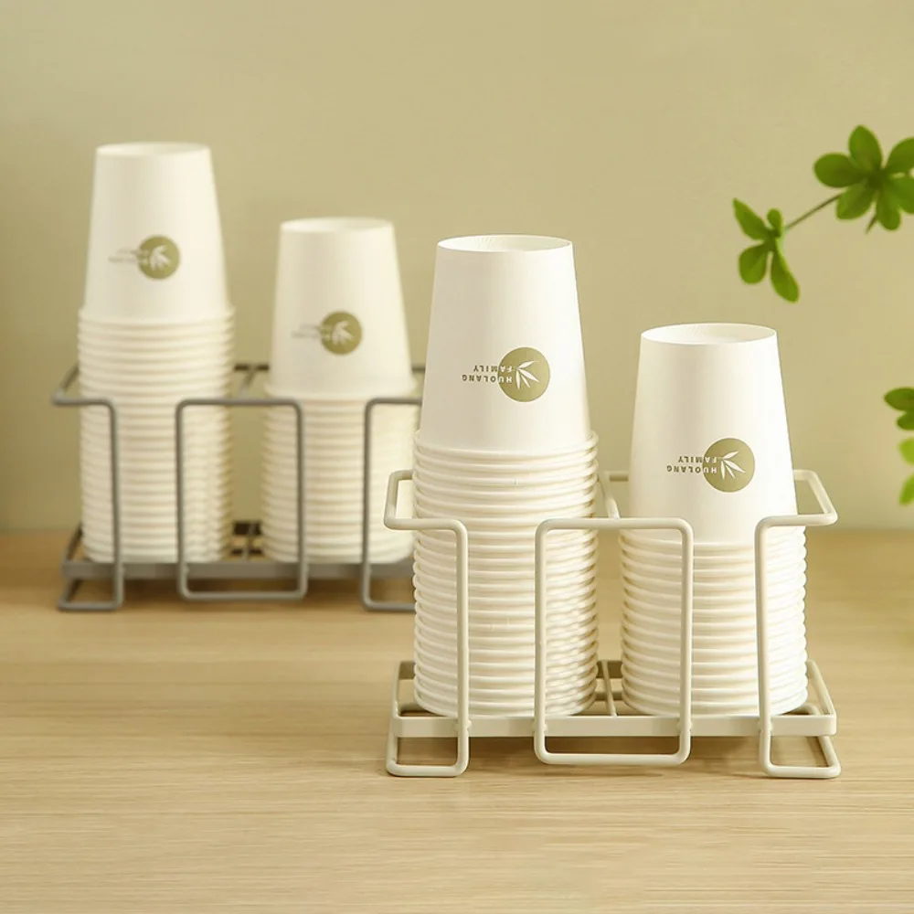 

Iron Paper Cup Rack Simple Style Rust-Proof Metal Disposable Cup Storage Rack Paper Cup Holder for Kitchen
